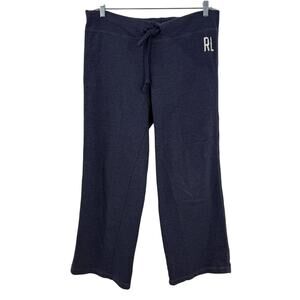 VTG Y2K Polo Ralph Lauren Sweatpants Mens M Blue RL Logo Wide Leg Retro Preppy